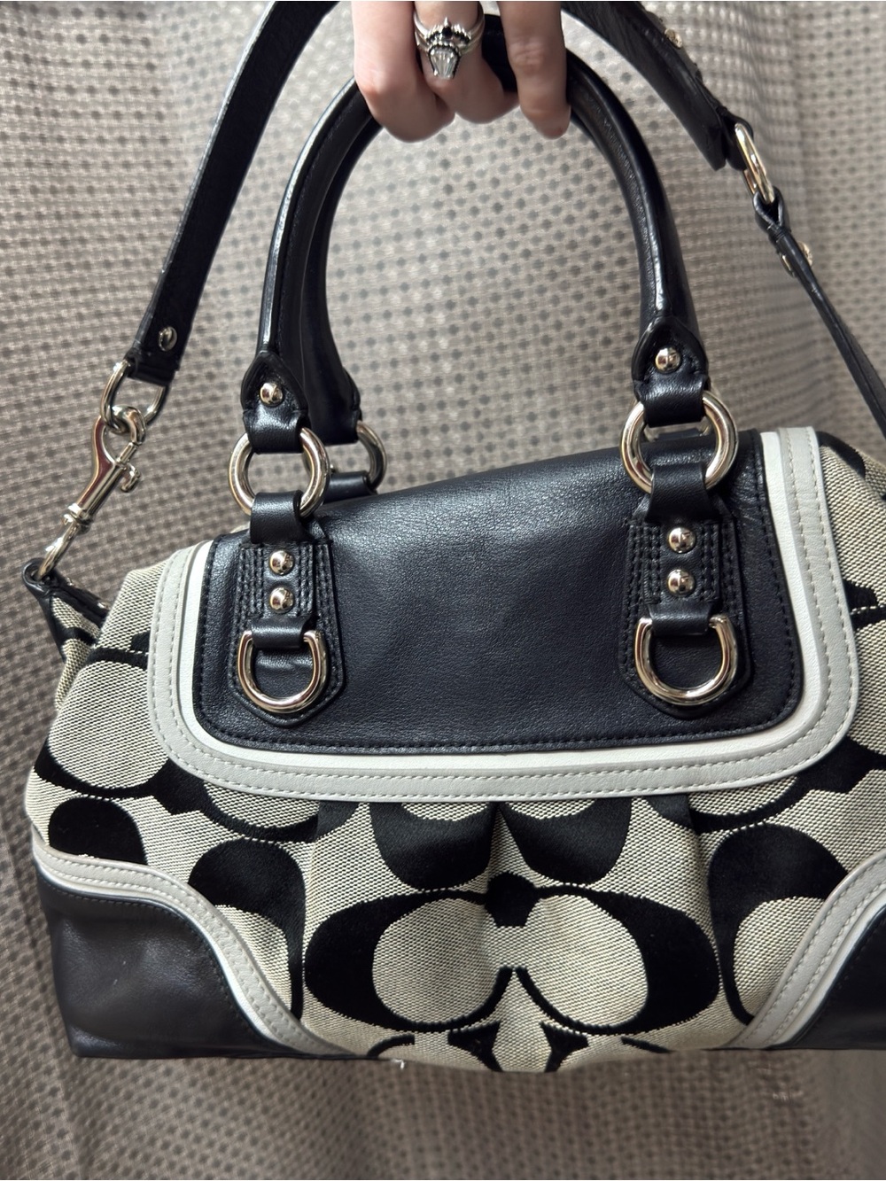 Coach Ashley F17447 Signature Canvas Satchel “Slouchy” Purse Y2K Era Circa 2012 - Picture 16 of 16
